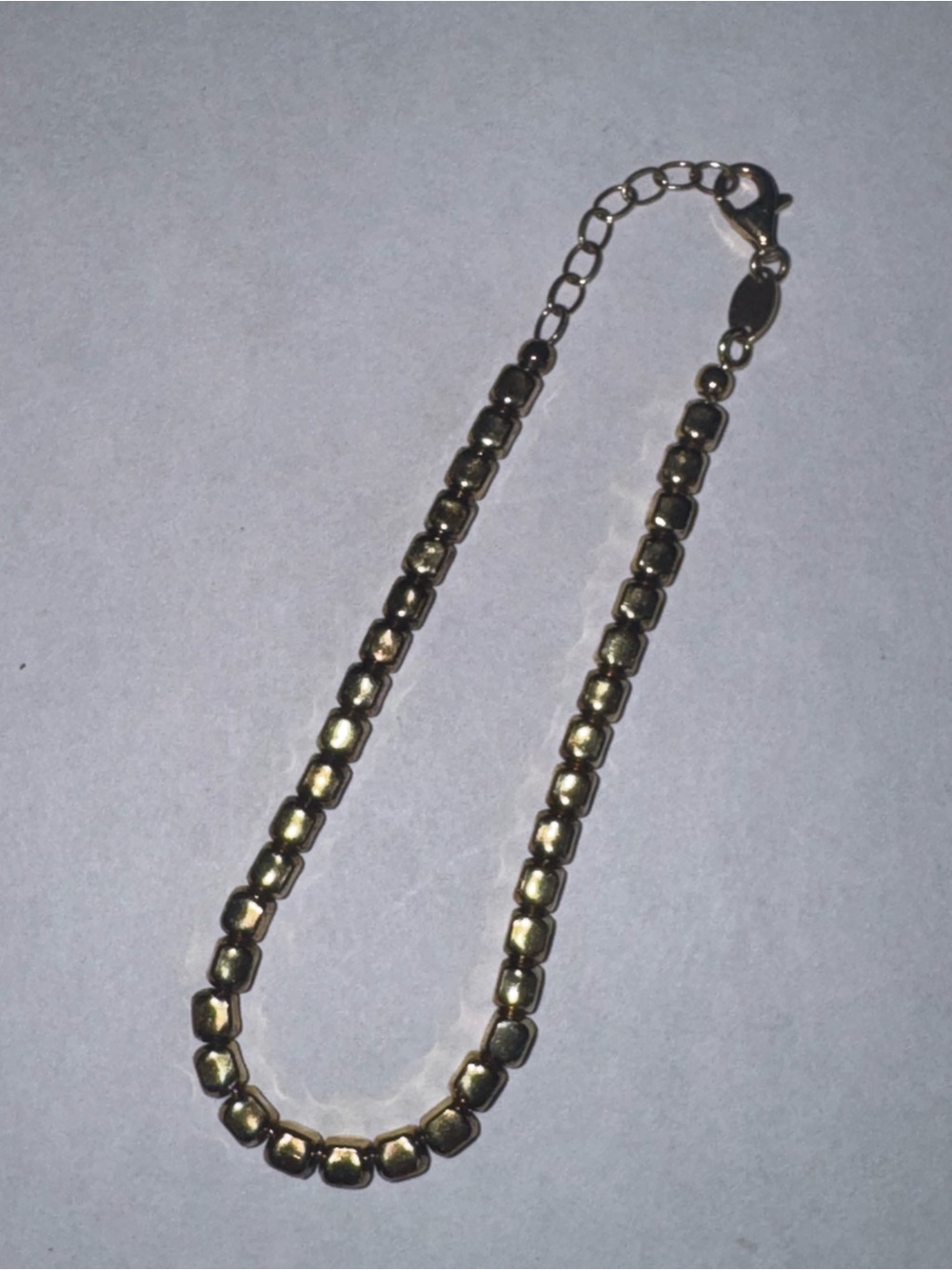 Circa 2000 Y2K Dyadema Italy Gold Vermeil 925 Sterling S  Cube Bead Bracelet